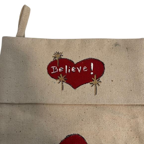 Westwater Ent. Primitive Christmas Stocking Elf Believe Folk Art Rustic 16" - Picture 8 of 8